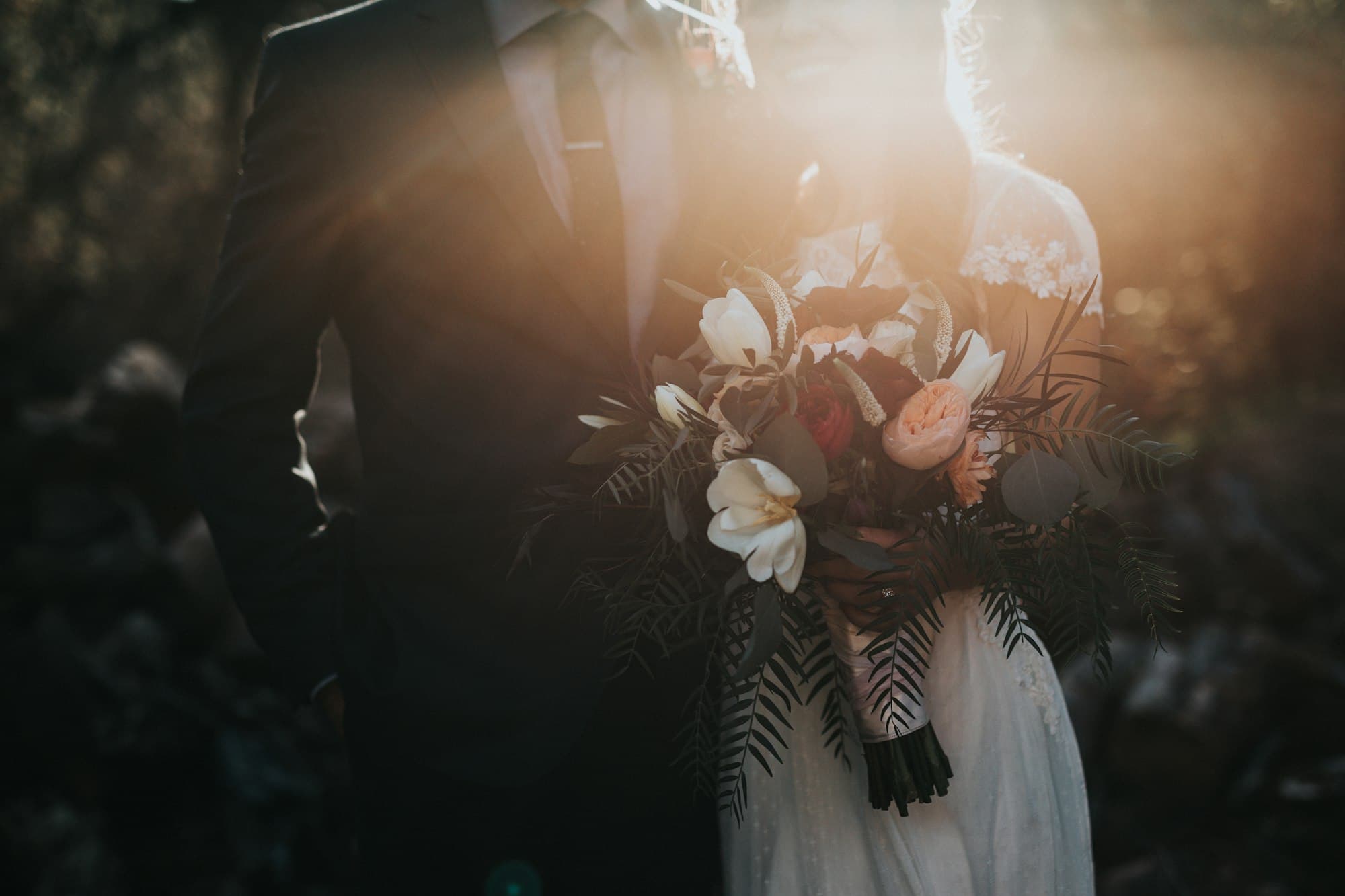 A couple walking through a ceremony